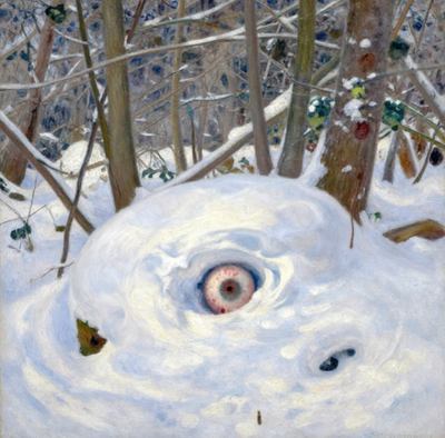 Snowbank monster - scary ghost stories but the monster is pretty
