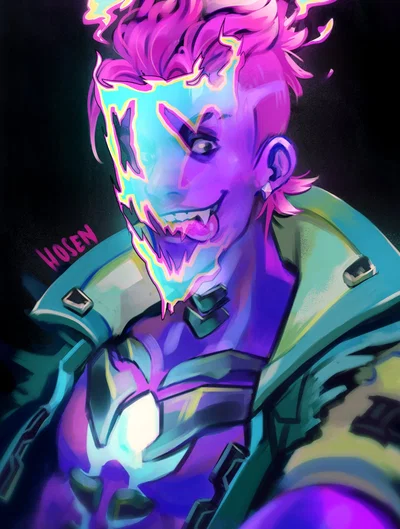 He's just done some mayhem... || Junkrat || OW || Cyber Fuel Skin AU