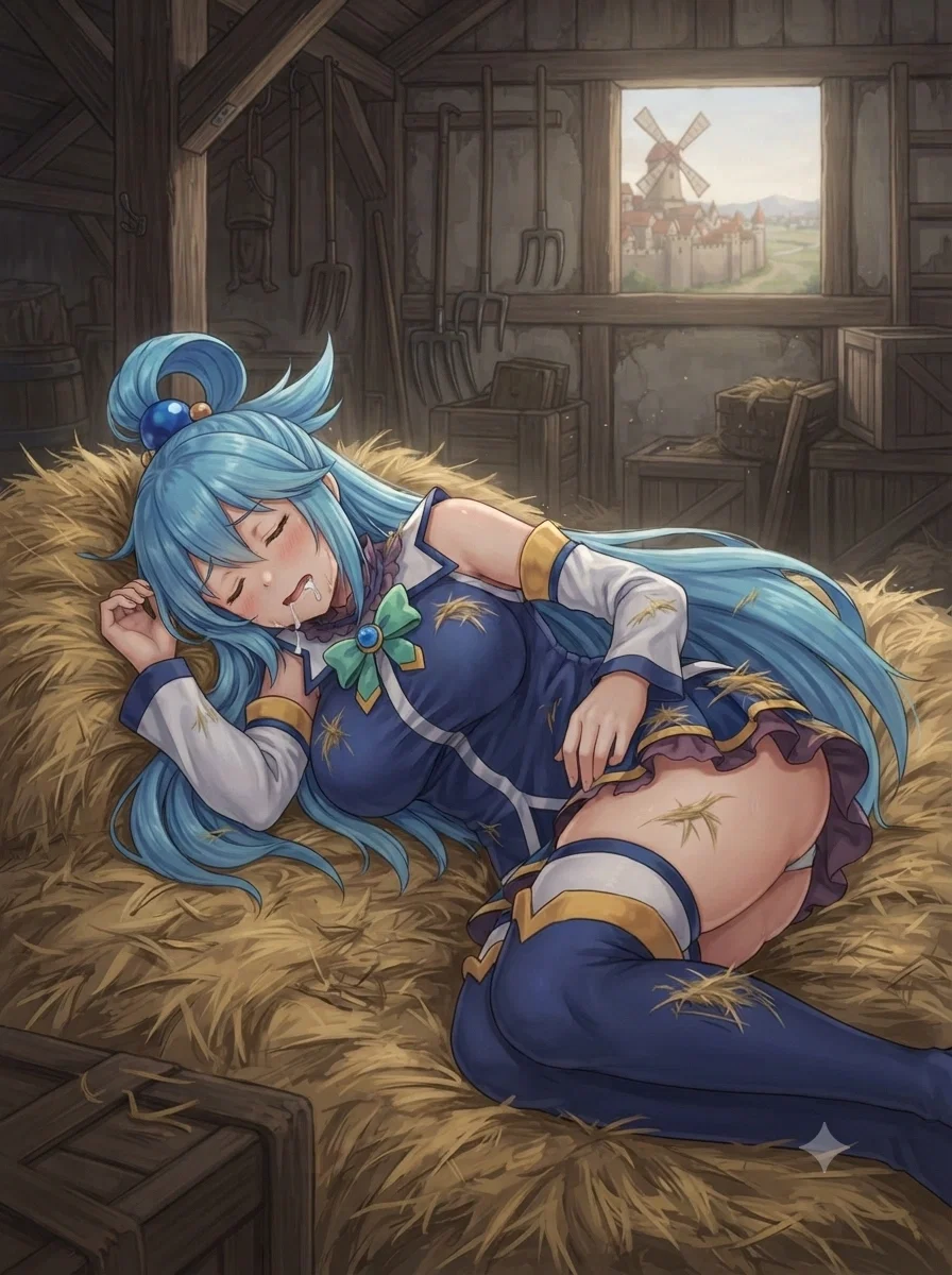 Aqua in the Hay