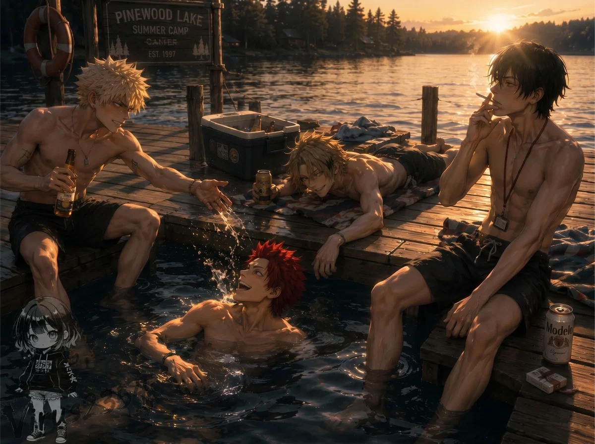 Summer camp | Katsuki Bakugo, Eijiro Kirishima, Denki Kaminari, Hanta Sero