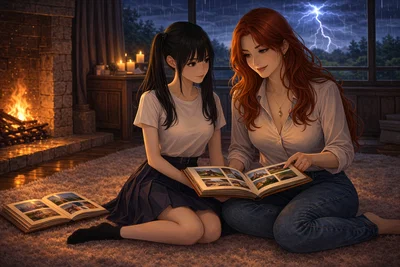 Firelight Between Us: Mother and Daughter