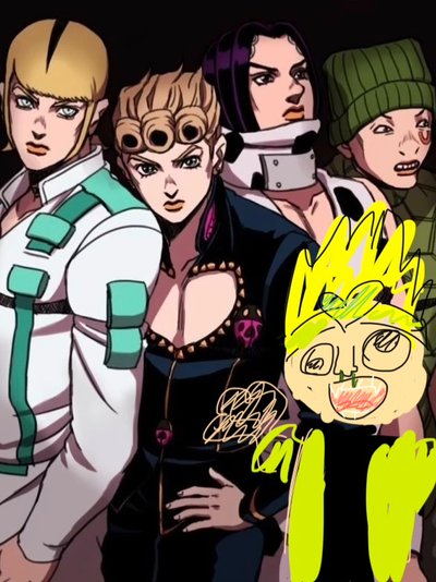 Giorno, Donatello, Rikiel, Ungalo and Dio