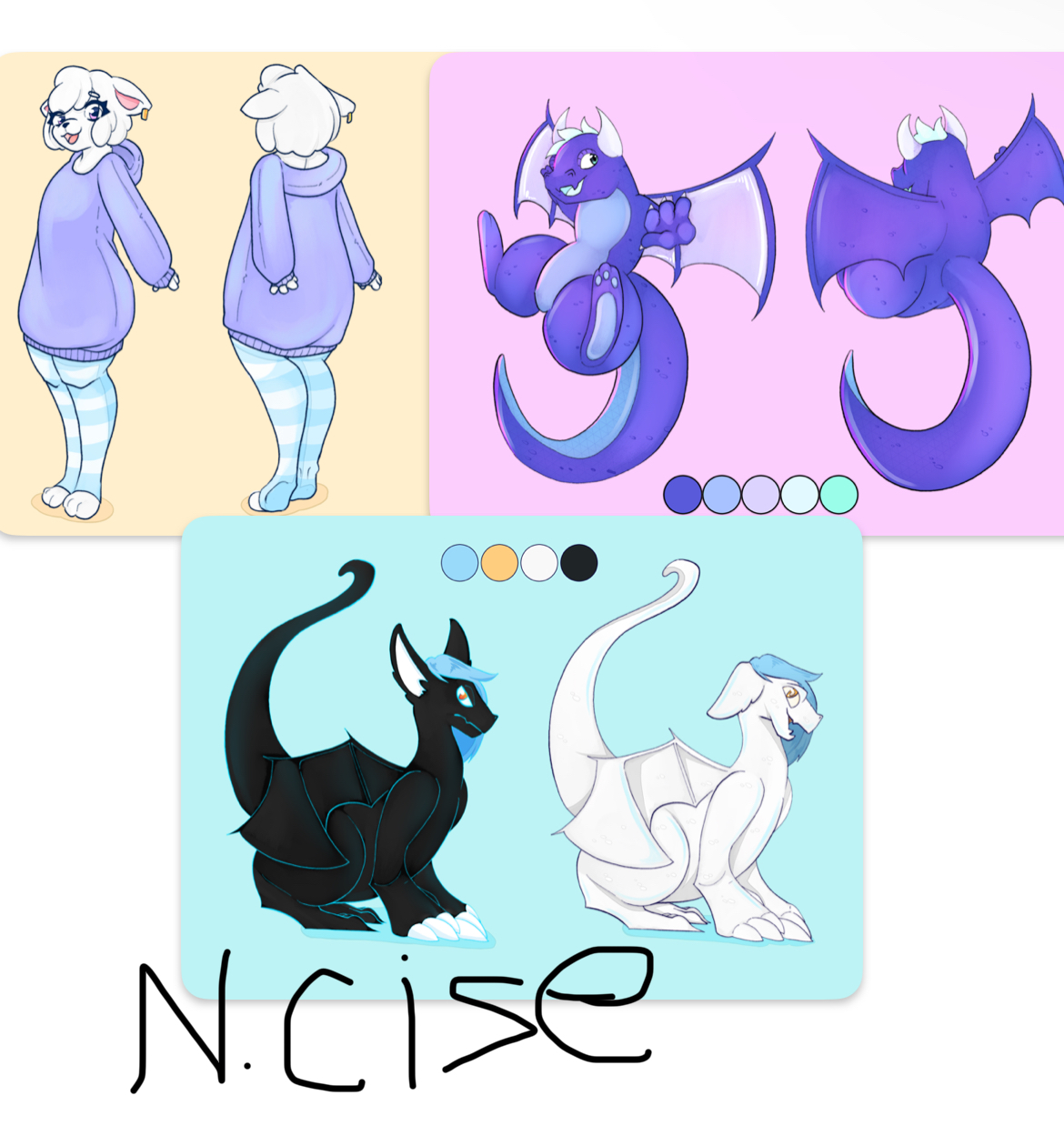 A   ass lamb and two dragons