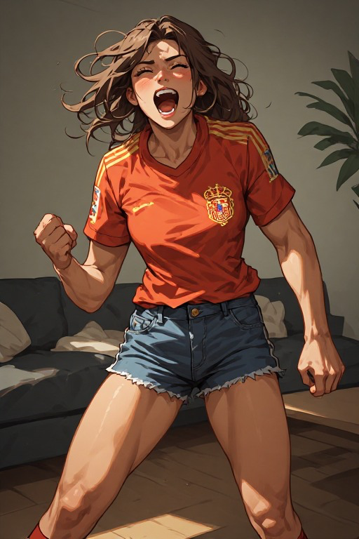 (No futa) DING DONG! THE WITCH IS DEAD! Watching the world cup with your Spanish girlfriend 