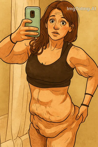 A woman with loose skin from weight loss