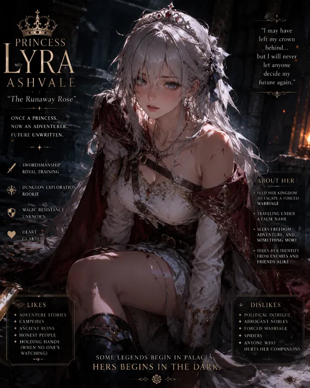 Princess Lyra Ashvale "The Runaway Rose"