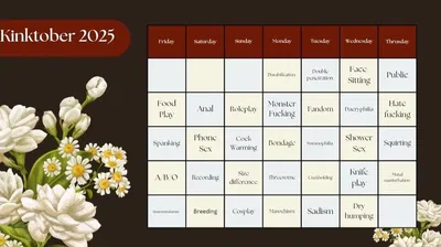 Deansgolfclub's 2025 Kinktober Menu 