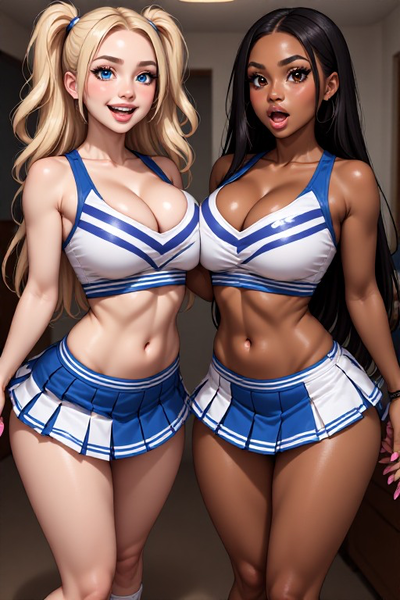 Black and White Cheerleading Bimbos