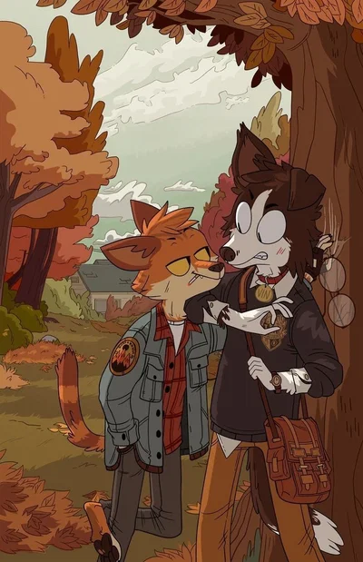 Alex(the orange cat) and Bryan(the brown and white dog)