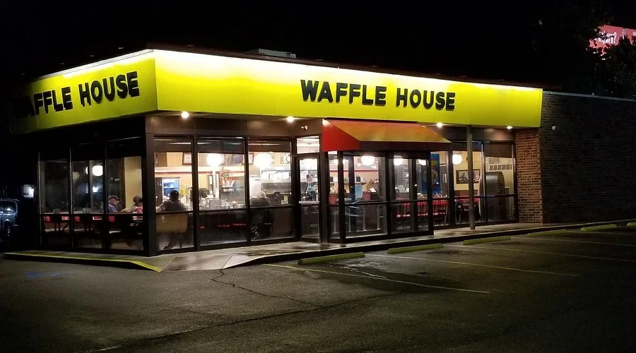 Eating in at Waffle House