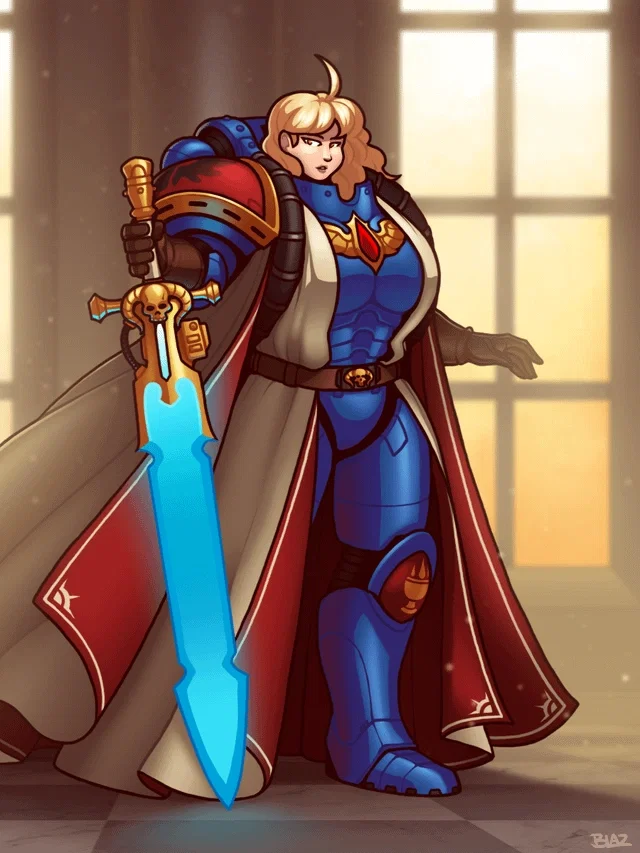 Female Blood angel Astartes Librarian 