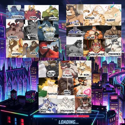 ULTIMATE SUPERHEROES AND VILLAINS BARA MUSCLED FURRY AU