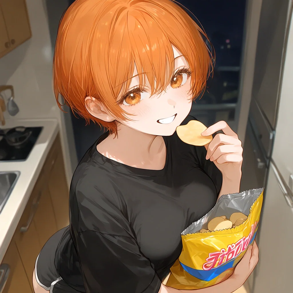 Your stepsister always sneaks snacks from the house late at night.
