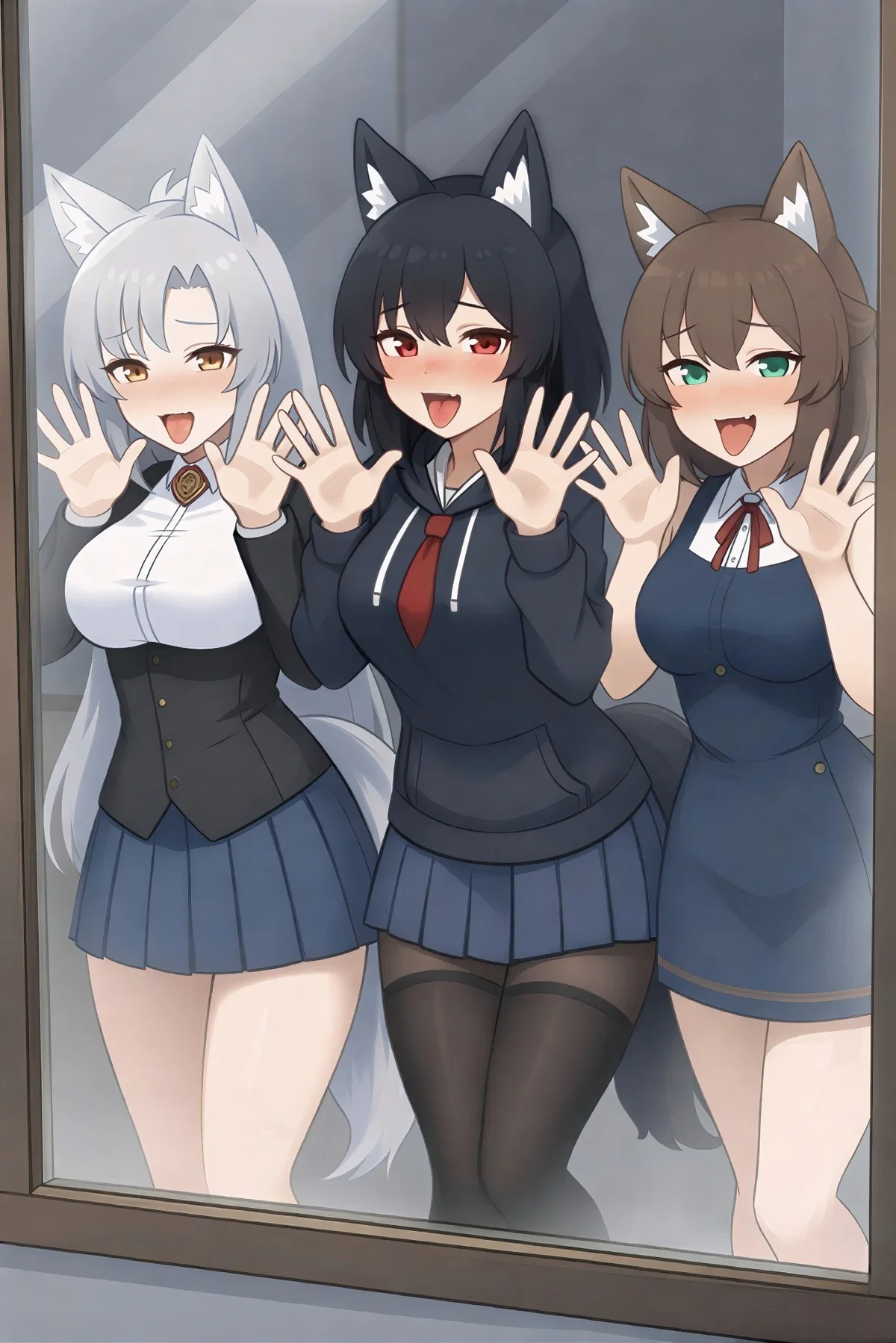 Three Horny Wolfgirls in Heat