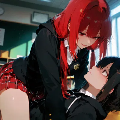 Tsundere and Yandere Having Some Yuri Fun, Then You Walked In.