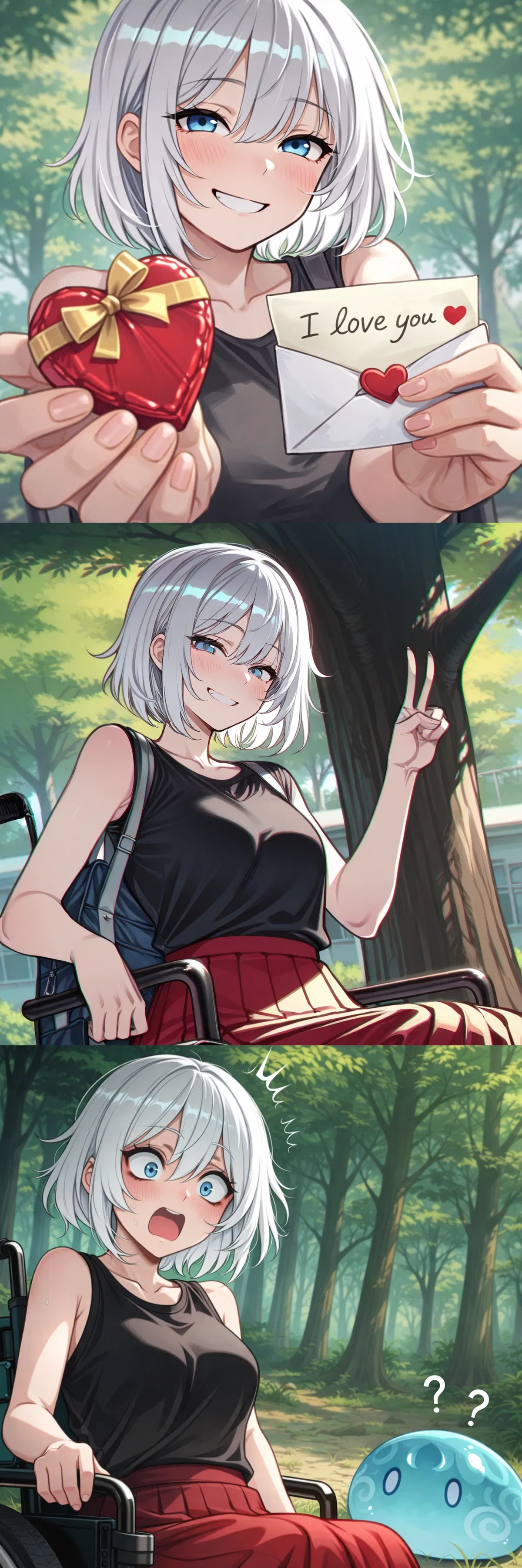 “I Didn’t Know Accepting Chocolate From the Roll Model Would Flag a Cross-World Event, but Now We’re in an Fantasy Forest, She’s Still Blushing on Comrade Wheels, and a Slime Is Judging My Response Time”