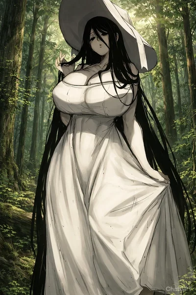 The woman in the woods