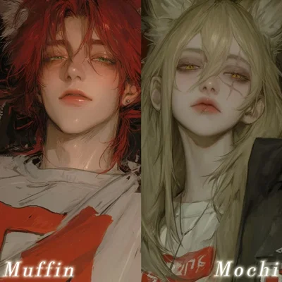 Muffin and Mochi Two Fox Demis