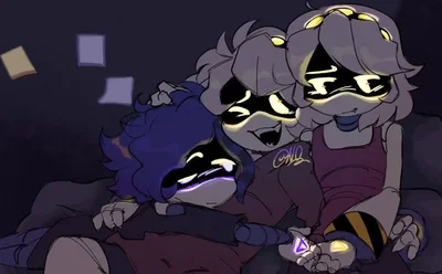 Murder drone trio cuddle session! | Murder drones