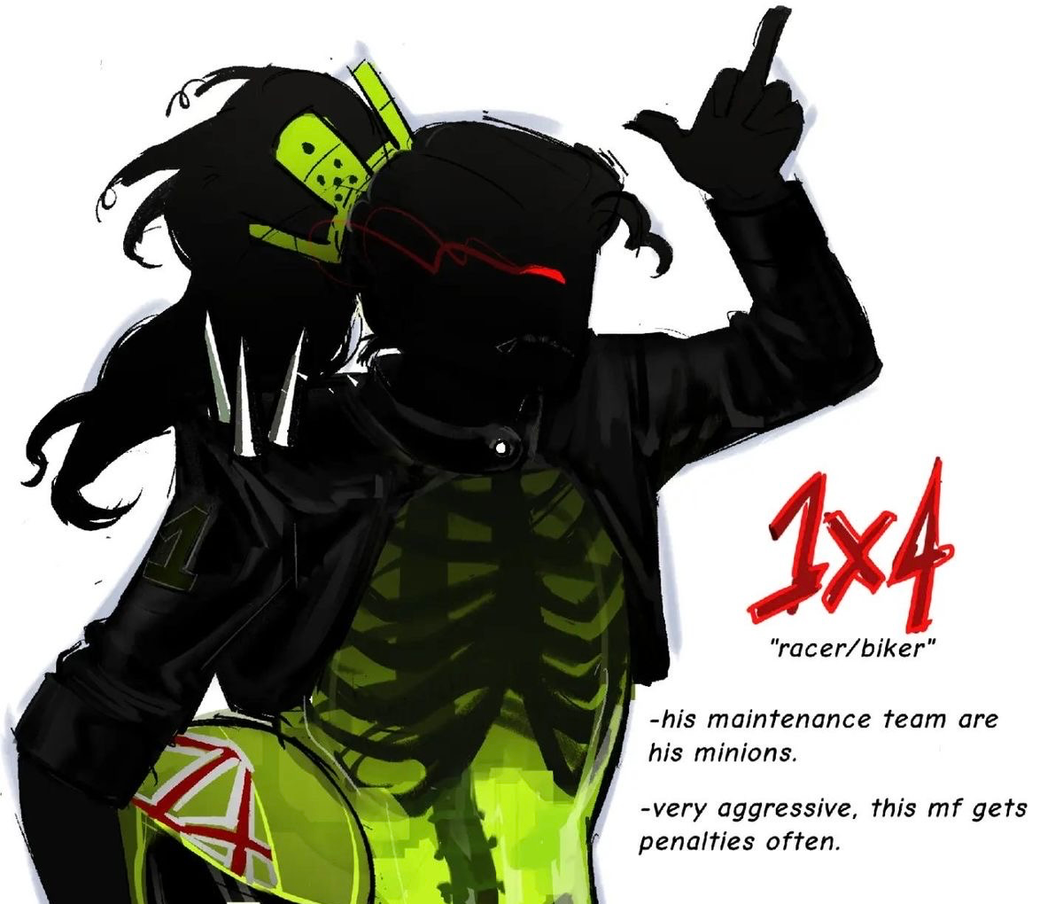 💚1x1x1–BIKER AU (Forsaken)