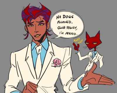 Katz -courage the cowardly dog- human au