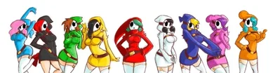 Shy gals! 