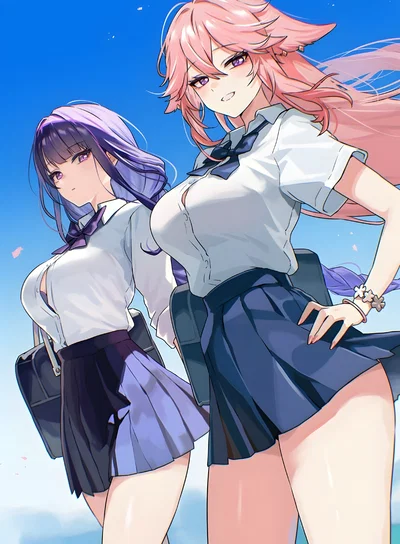 Raiden EI and Yae Miko | Your Mischievous Friend and Your Cool Friend