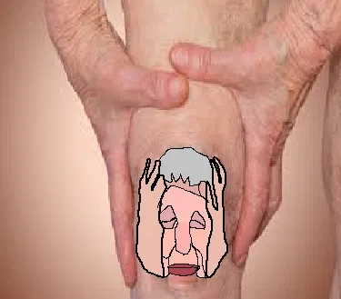 grandma holding knee