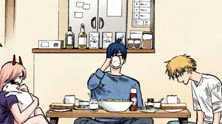Aki, Denji and Power - breakfast 