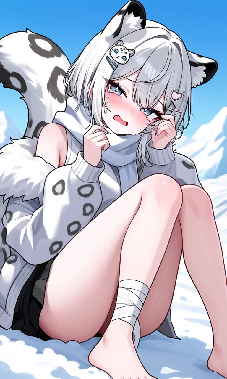 Snow leopard wants help