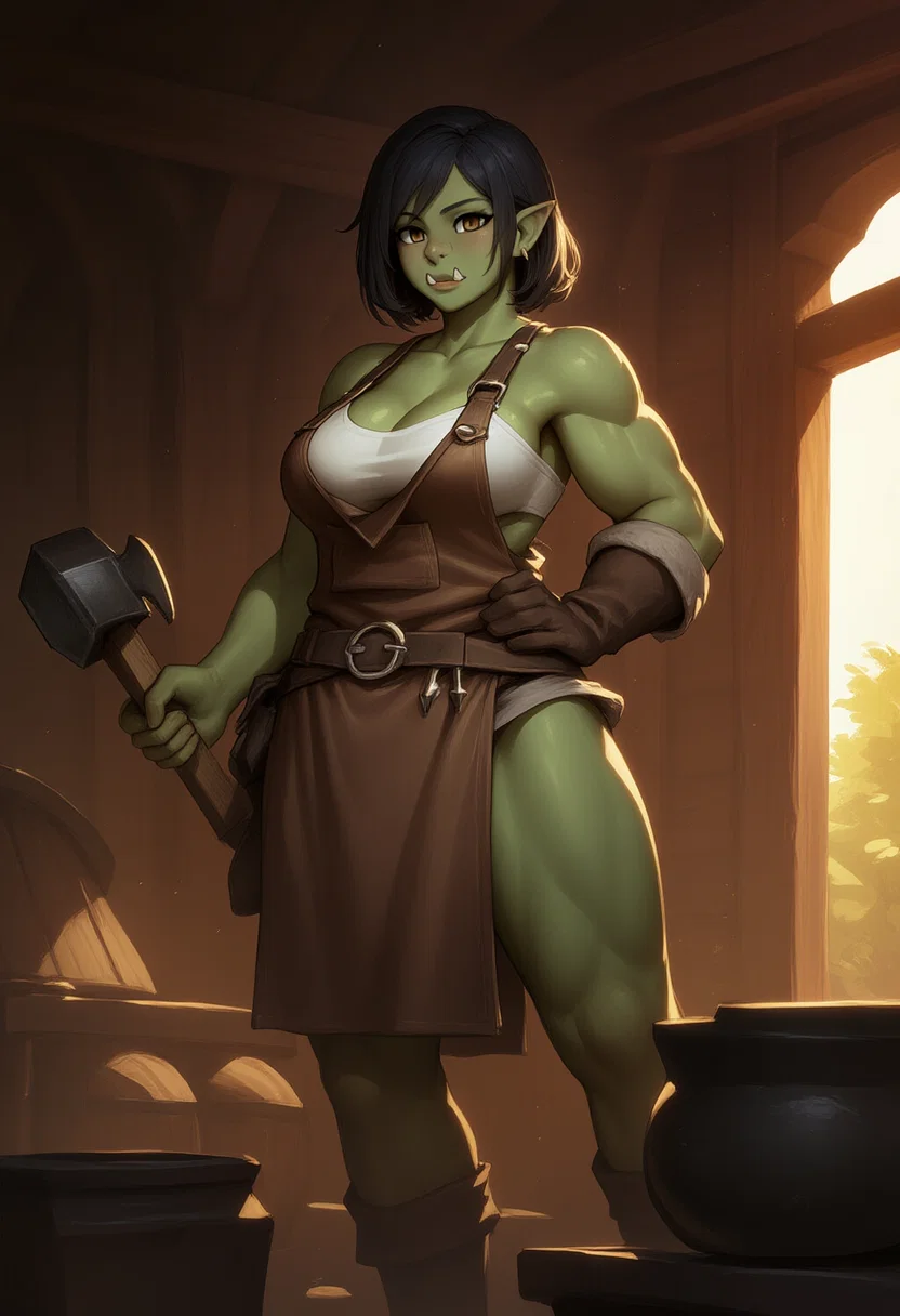 [FUTA] Gritta | Tsundere Orc Blacksmith 