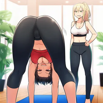 Sister and Friend yoga fight