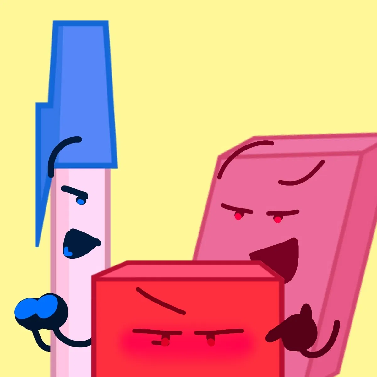 Eraser, Pen, & Blocky - BFDI