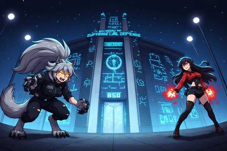 Bureau of Supernatural Defense. (Werewolf girl partner)