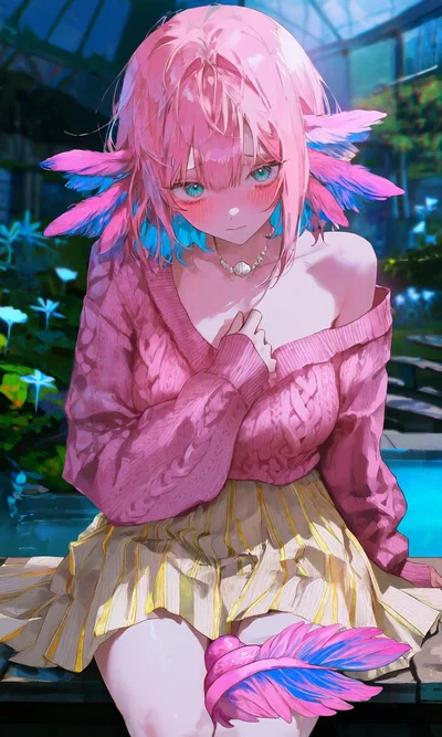 "The Shy Axolotl Who Smiles Through Everything" | Sylphie Bloom