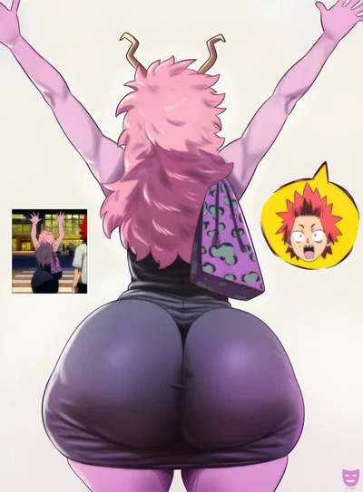 Mina Ashido | your friend with the huge pink butt, the heroine, whom you two haven't seen in a long time.