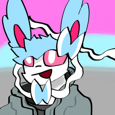 A shiny sylveon who a goofy goober