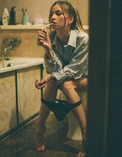 A girl in your bathroom