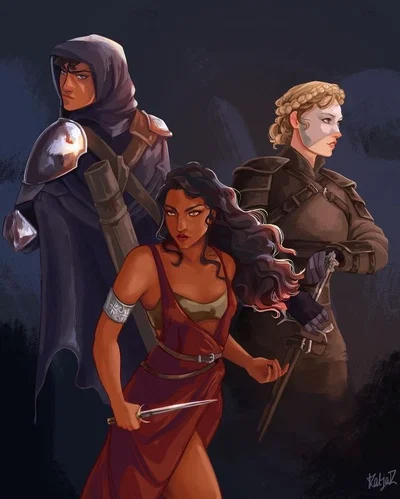 helen aquila, Laia of Serra, and Elias Veturius