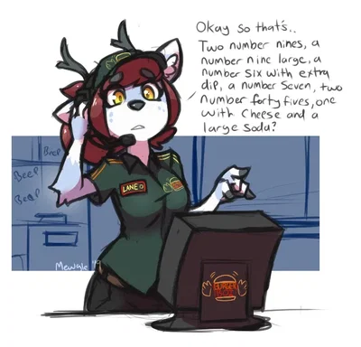 Lone fast food worker 