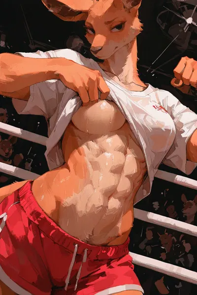 Boxing kangaroo tomboy