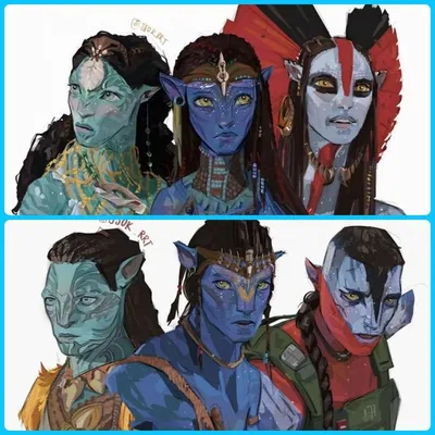 Jake, Tonowari, Quaritch, Neytiri, Ronal, and Varang.