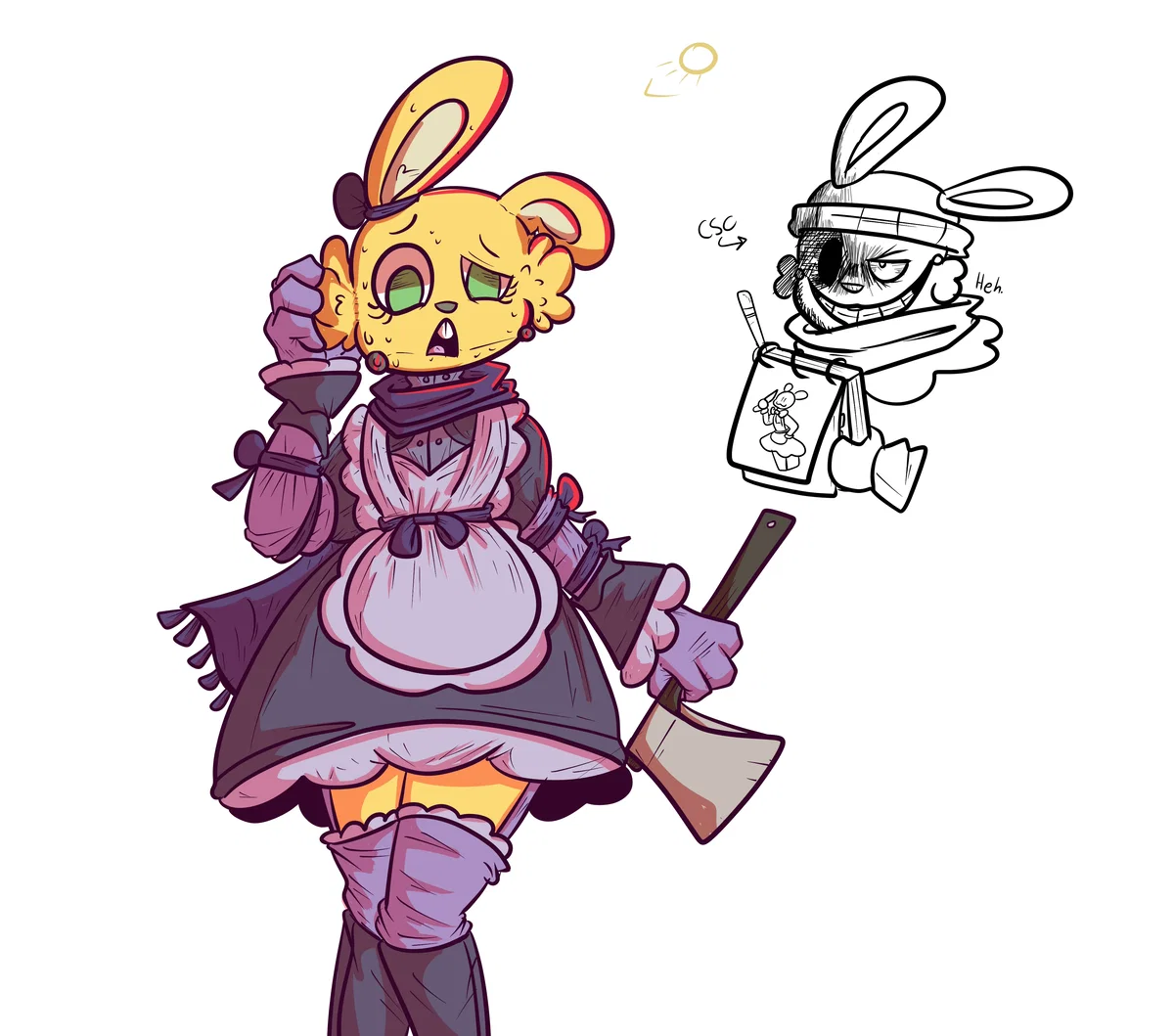 SpringBonnie gets forced to be a maid but Springtrap is committing arson