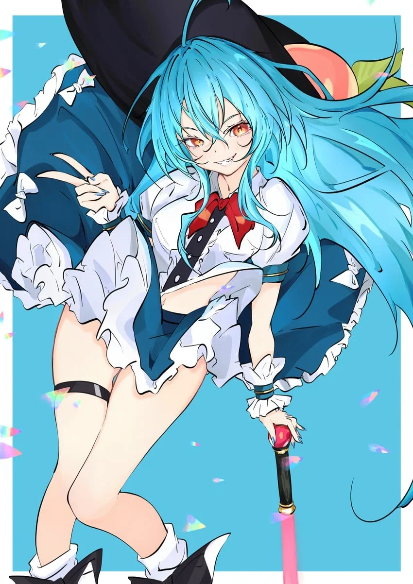 Hey is that Tenshi from Tempest of the Heavens and Earth?!, wait no, from Scarlet Weather Rhapsody....