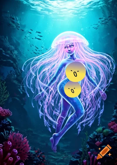 Bioluminescent Corsair Jellyfish girl
