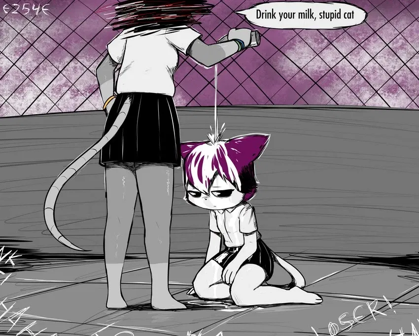 Bullied cat girl at school
