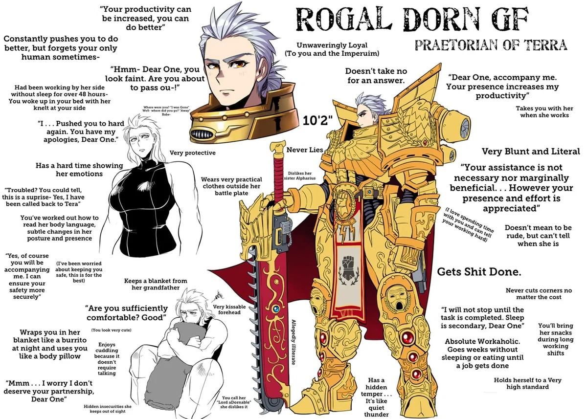 Rogal Dorn (Your very practical GF!) 