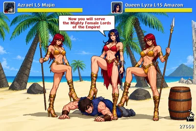 queen lyza the amazon supreme commander of the mighty female lords!