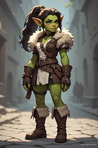 A motorcycle riding orc librarian. 