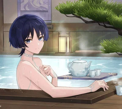Scaramouche x (user study partner) at the hot springs  